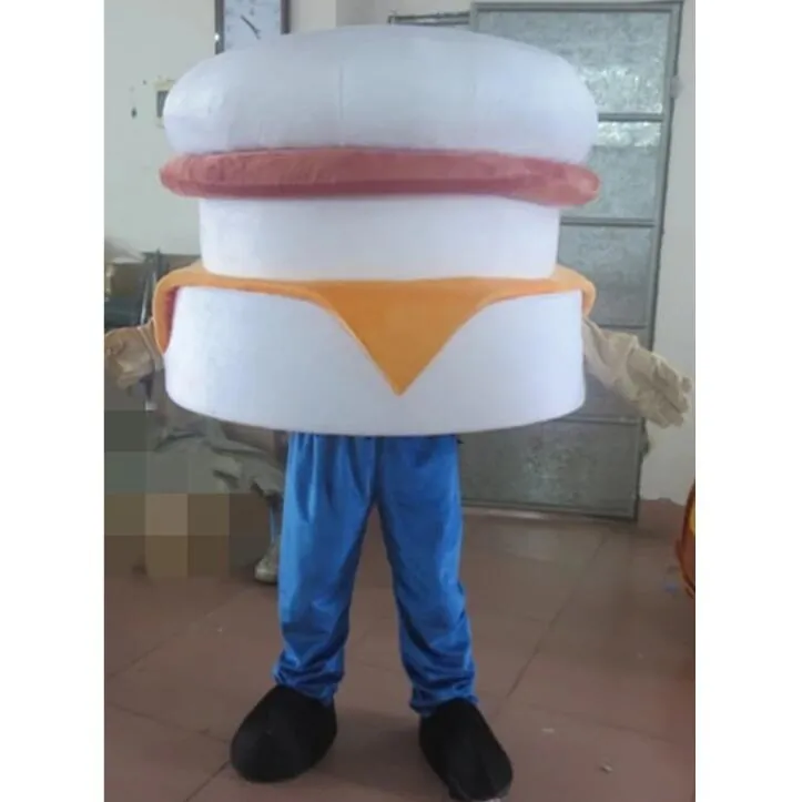 Hamburguer Hamburger Mascot Traje Dos Desenhos Animados Anime Tema Personagem de Natal Carnaval Festa Fantasia Trajes Adultos Tamanho Outdoor Outfit