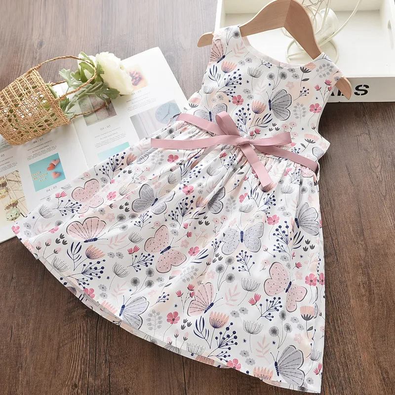 Keelorn Girl Dress 2021 Summer Kids Odzież Bez Rękawów Hollow Baby Princess Suknie Dla Dziewczyn Haft Dzieci Vestidos 2-7y 0203 293 Z2