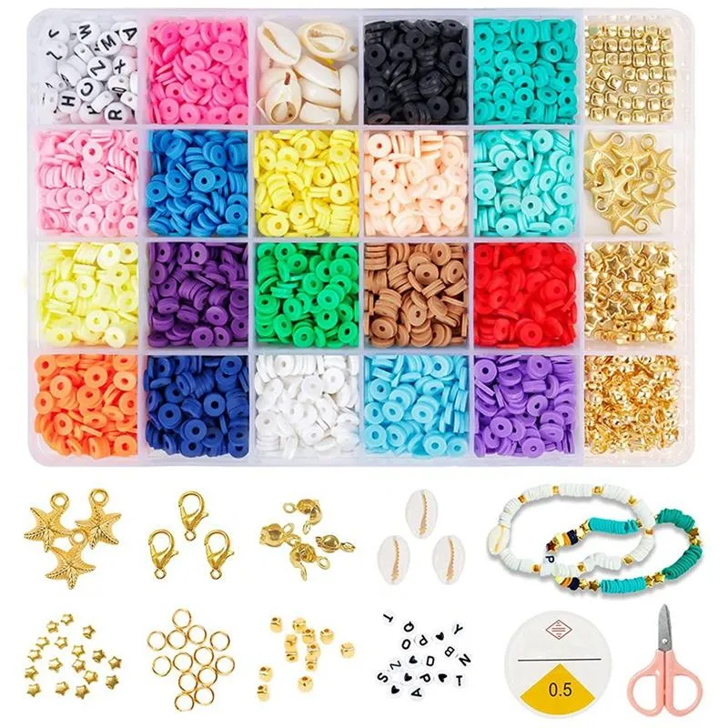 Outras contas de argila polímero redonda jóias espaçador fazendo disco artesanal solto diy heishi bead set