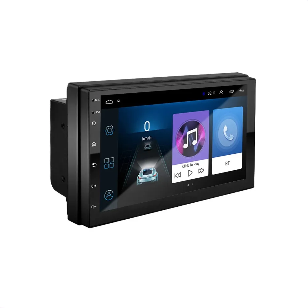 Universal 7 tum 2din Android Car Video Radio GPS-navigering MP5 Player Stödjer OBD, TPMS, CarPlay, HD 1024 * 600