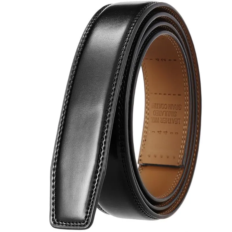 Belts 3.1CM Luxury No Buckle Belt Brand Men High Quality Male Genuine Real Leather Strap ForJeans Men's LY131-3691