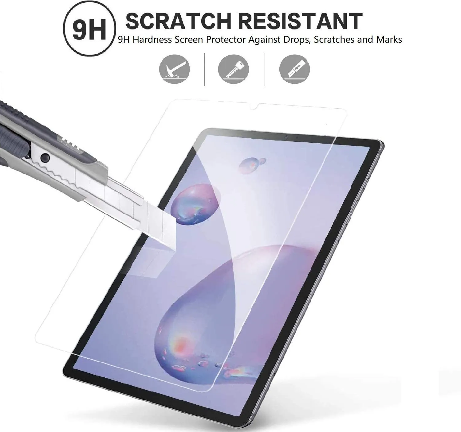 screen protectors For Samsung Tablet Glass Below 9.7 inches Scratch Resistant Anti-Fingerprint HD With Retail Package