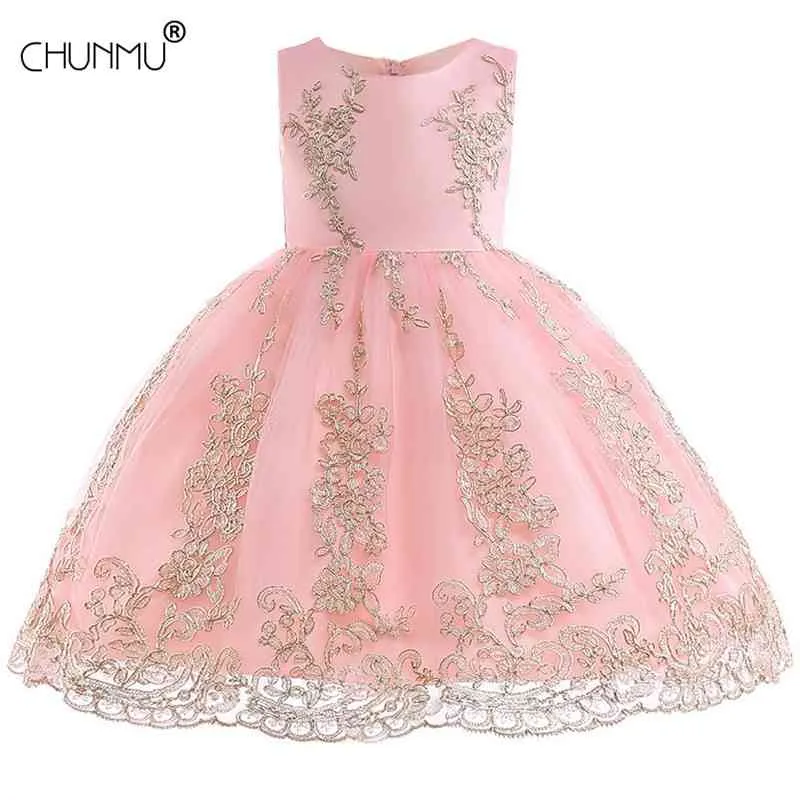 Vestido de niña princesa para niñas encaje tul elegante boda flor fiesta es tutú dama de honor cumpleaños bebé 210508