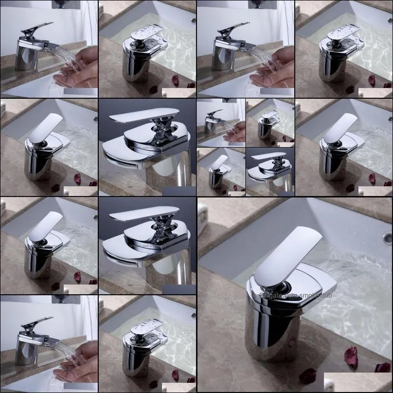 Bathroom Sink Faucets Grifo Robinet Krano Sprinkle Contemporary Waterfall Fixtures Wasserhahn Chrome Finish Torneira