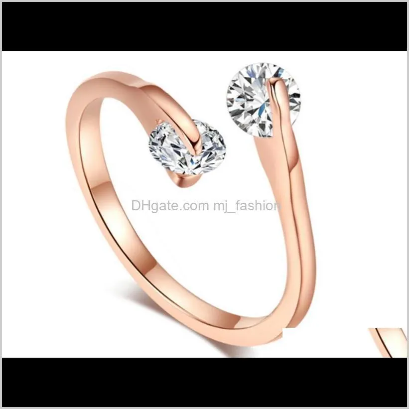 fashion woman finger ring rose gold color christmas gifts wholesale accessories