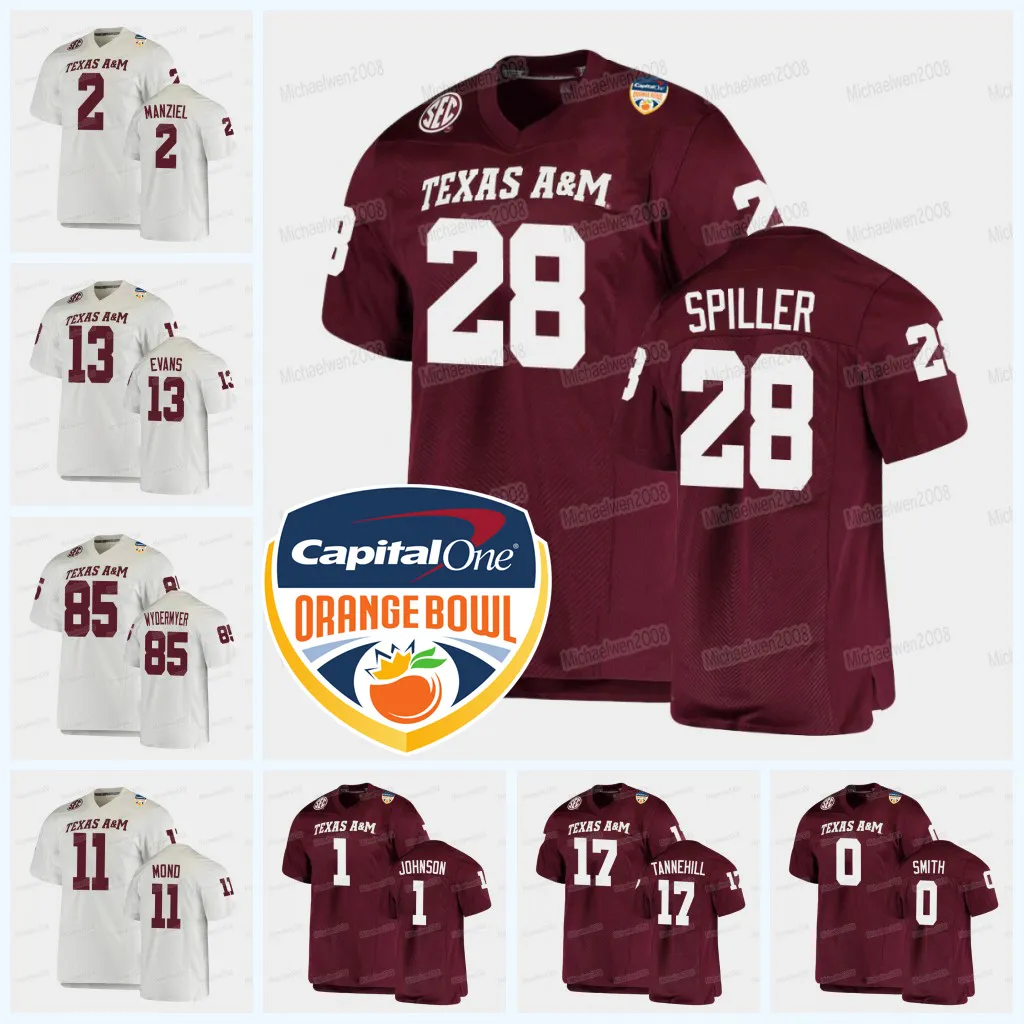 NCAA Texas AM Aggies 2021オレンジボウルカレッジフットボールジャージーハインズキングジャクソンOksnee Connor Cook Ainias Smith Bryce Foster Tyree Johnson Aaron Hansford