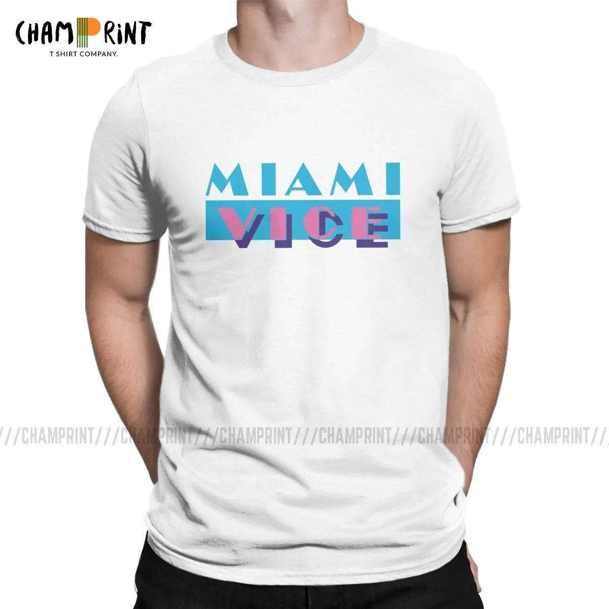 Miami Vice Vaporwave Harajuku T shirt męska czysta bawełna Vintage t-shirt O Neck Tee Koszula Krótki rękaw Topy Pomysł na prezent