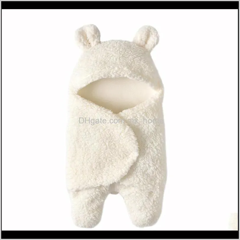 Thick warm plush baby swaddle Cartoon panda modeling Newborn Baby Sleeping Wrap Blanket Photography Prop for babies Boys Girls