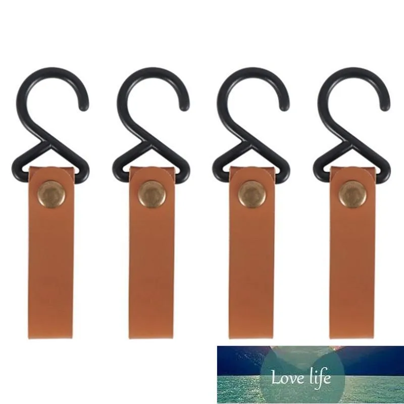 Outdoor Camping Rack Hook PU Hanging Buckle Self-Driving Travel Portable Wind Rope Fixed Buckle, 4PCS Storage Bags