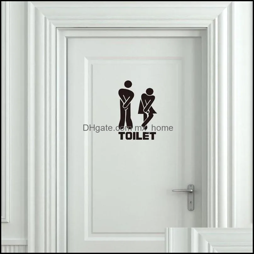 Wall stickers Toilet Entree Drawing Door Stickers For Public Places Living Decoration Creative Pattern Muurstickers Diy Funny Vinyl murals