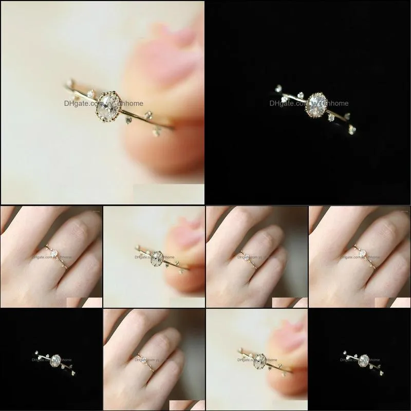 Cluster Rings Chic Dainty Cute Women`s Fashion Slim Twigs Memorial Delicate Jewelry Gift Wedding Jewelry1