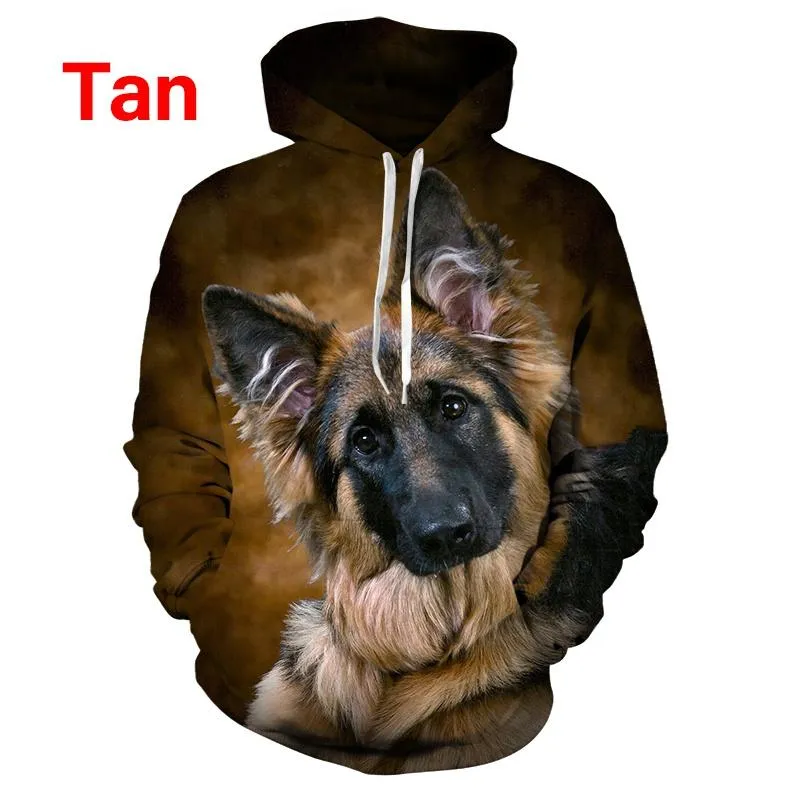 Heren Hoodies Sweatshirts unisex grappige hond 3d geprinte schattige hoodie Duitse herder topsmannen