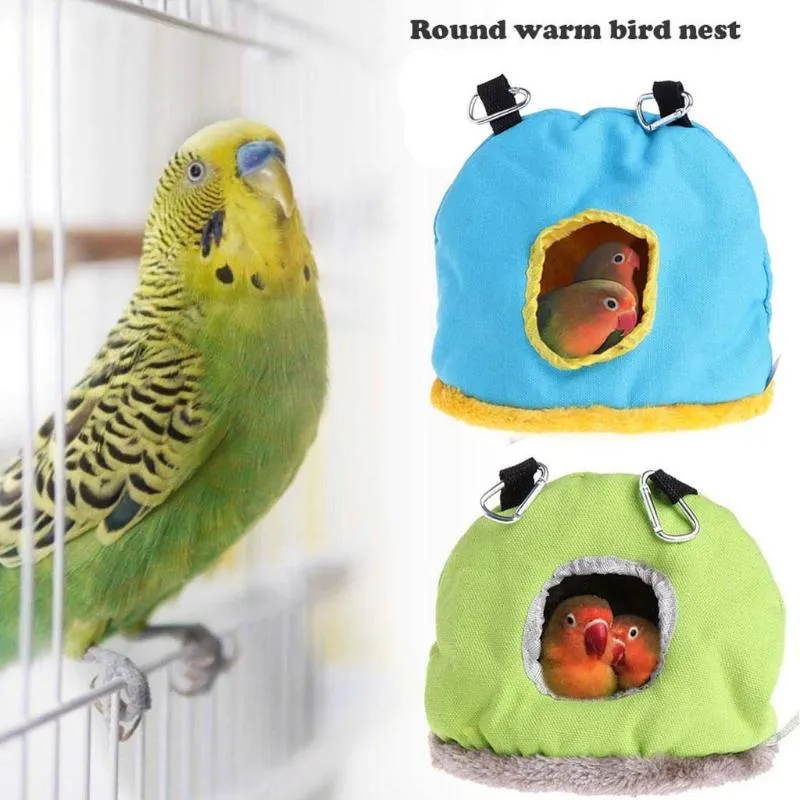 Chaud oiseau lit maison cabane suspendus Cage en peluche oiseaux pour Hamster perroquet Cages