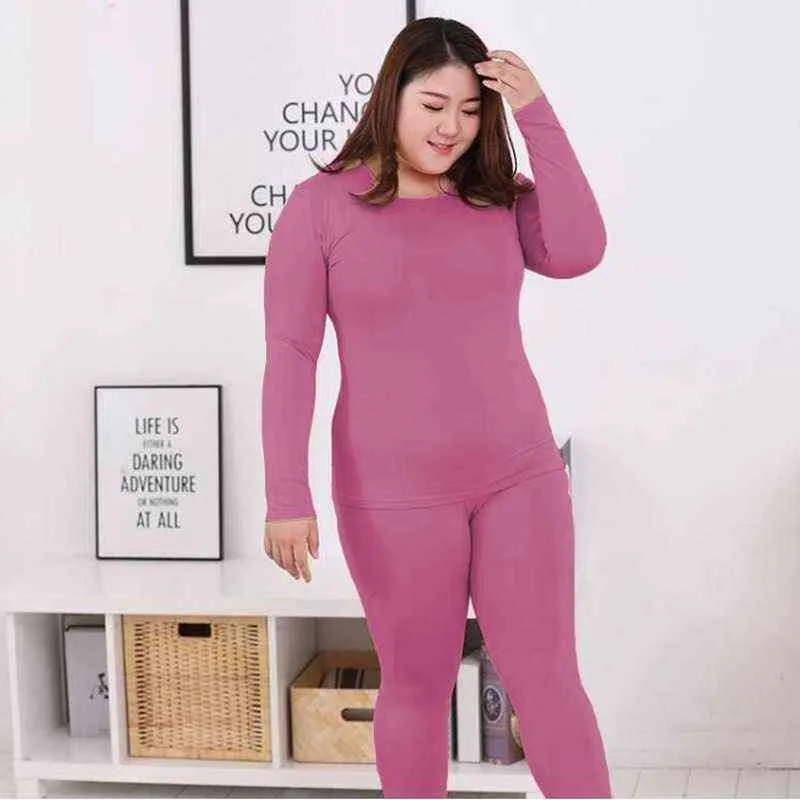 Plus Size Womens Thermal Long Johns Solid Warm Autumn Thermal