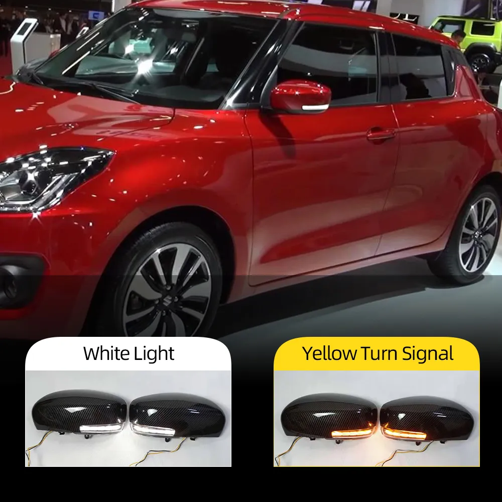 2pcs per Suzuki Swift 2018 2019 2020 Dynamic LED di svolta Dinamico Segnale Light Wing Retroview Mirror Coperchio Lampada di copertura