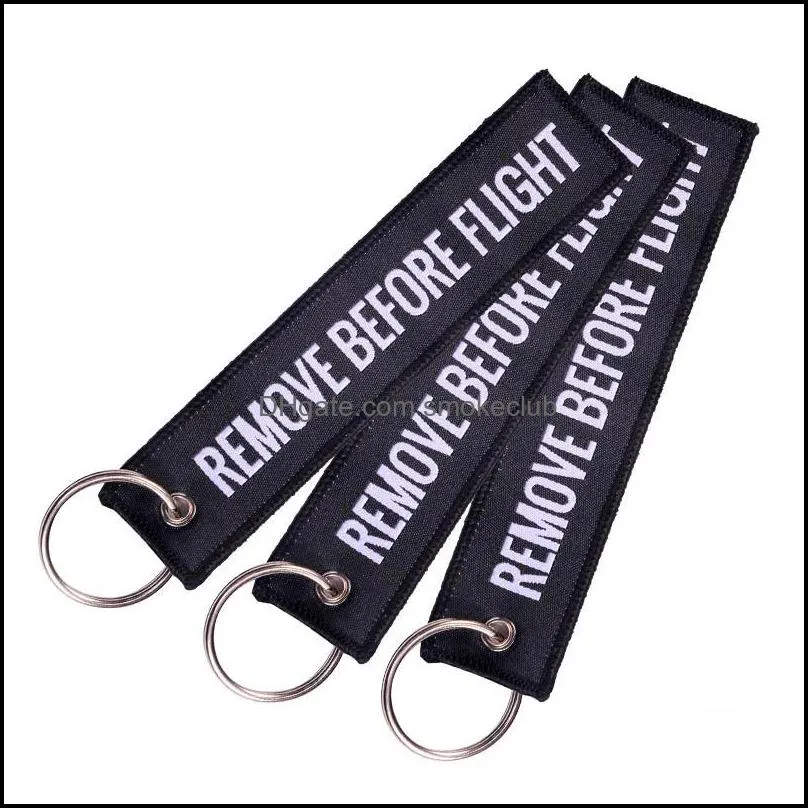 5 colors REMOVE BEFORE FLIGHT keychain colored air pendant embroidered children adult gift woven keyring commemorative keychain