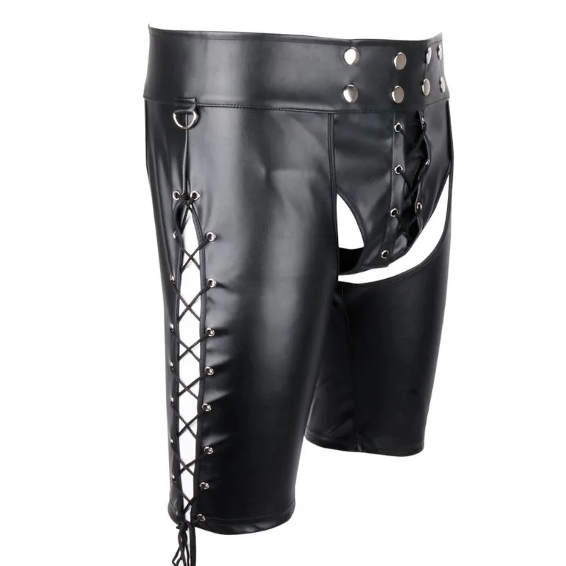Leather shorts deals gay