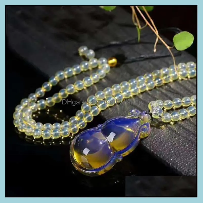 Blue Perkin Pendant Fu Lu Shou Necklace Men`s and Women`s Sweater Chain Charms