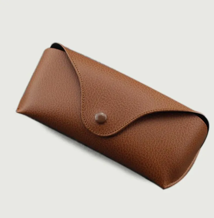 Wholesale Waterproof Sunglasses Box For Sun Glasses Case Black Brown Soft Retro Leather Sunglasses Case Cleaning Cloth Eyewear Glasses