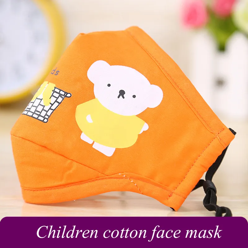 2021 Novo Clássico Designer Face Mask Algodão Crianças Máscaras PM2.5 Desenhos Animados Sunscreen Dustproof Respirável Anti-Nevoeiro Lavável