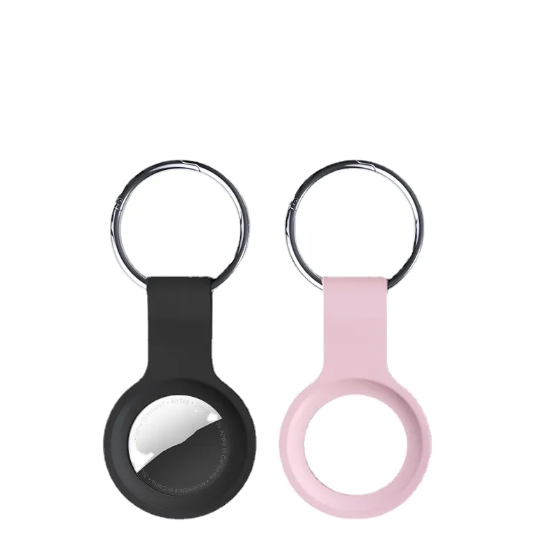 Étuis de protection en silicone coque de couverture anti-choc pour Airtag Anti-perte de suivi dispositif Finder avec porte-clés Tracker localisateur sacs