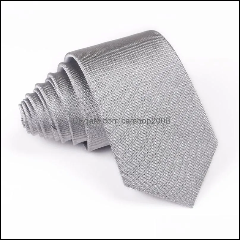 Neck Ties 2021 6cm Solid Polyester Neckties For Women Man Corbatas Gravata Woven Slim Tie Business Wedding Custom LOGO1