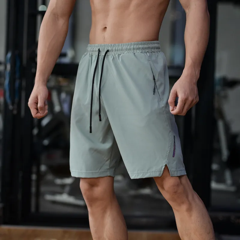 Men Running Shorts with zipper pocket Summer Quick Dry Fitness Bodybuilding Sweatpants Gym Sport Training Pants