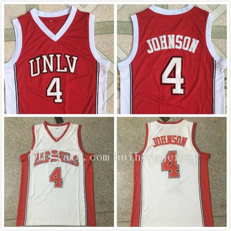 Heren NCAA UNLV Runnin Rebels Larry Johnson College basketbalshirts Anderson Hunt Stacey Augmon Greg Anthony UNLV REBELS Jersey