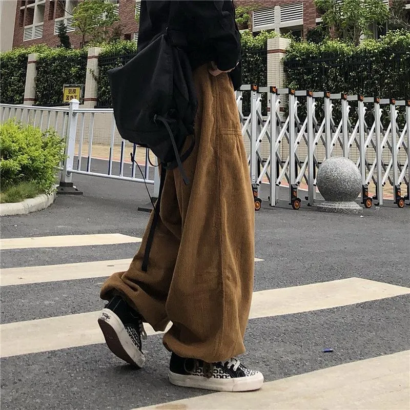 Herrbyxor Corduroy Men Vår Höst Japansk Brett Ben Casual Loose Staight Byxor Mens Ritning Sport Retro Dance Pant M-3XL