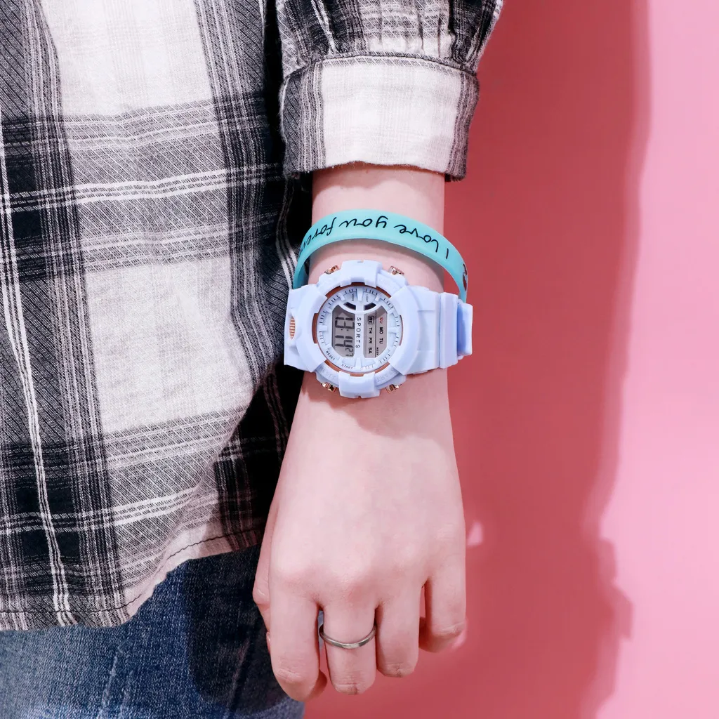 Cute Kids Watches Boys Digital Clock For Girls Gift Sport Luminous