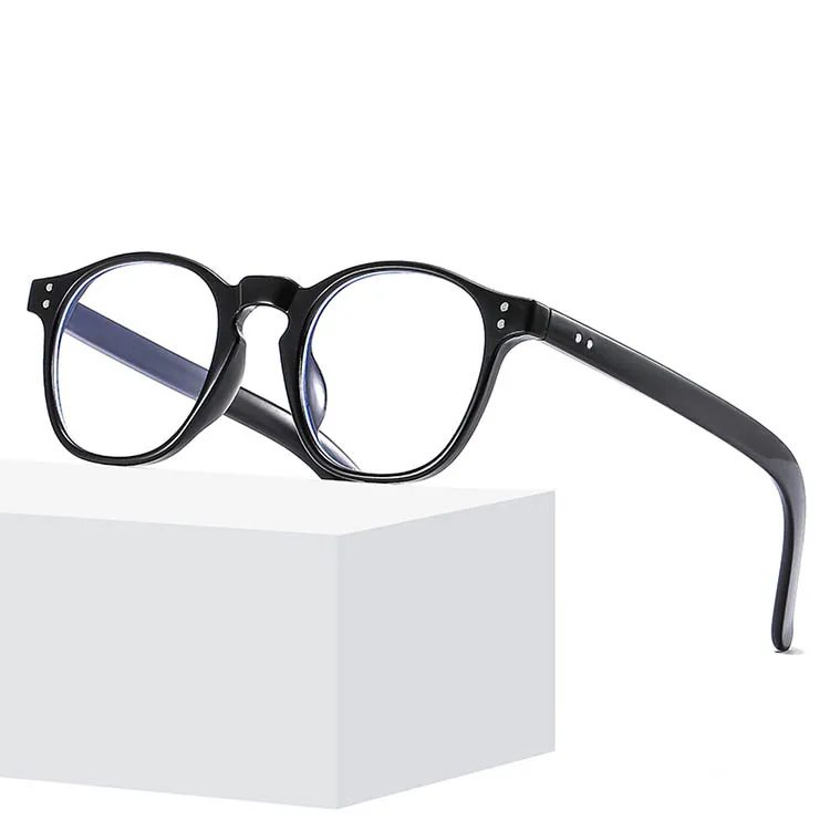 Mode unisex zonnebril frames klassieke vierkante designer eenvoudig en slank optisch frame grote ogen plastic effen bril voor mannen vrouwen 4 kleuren groothandel