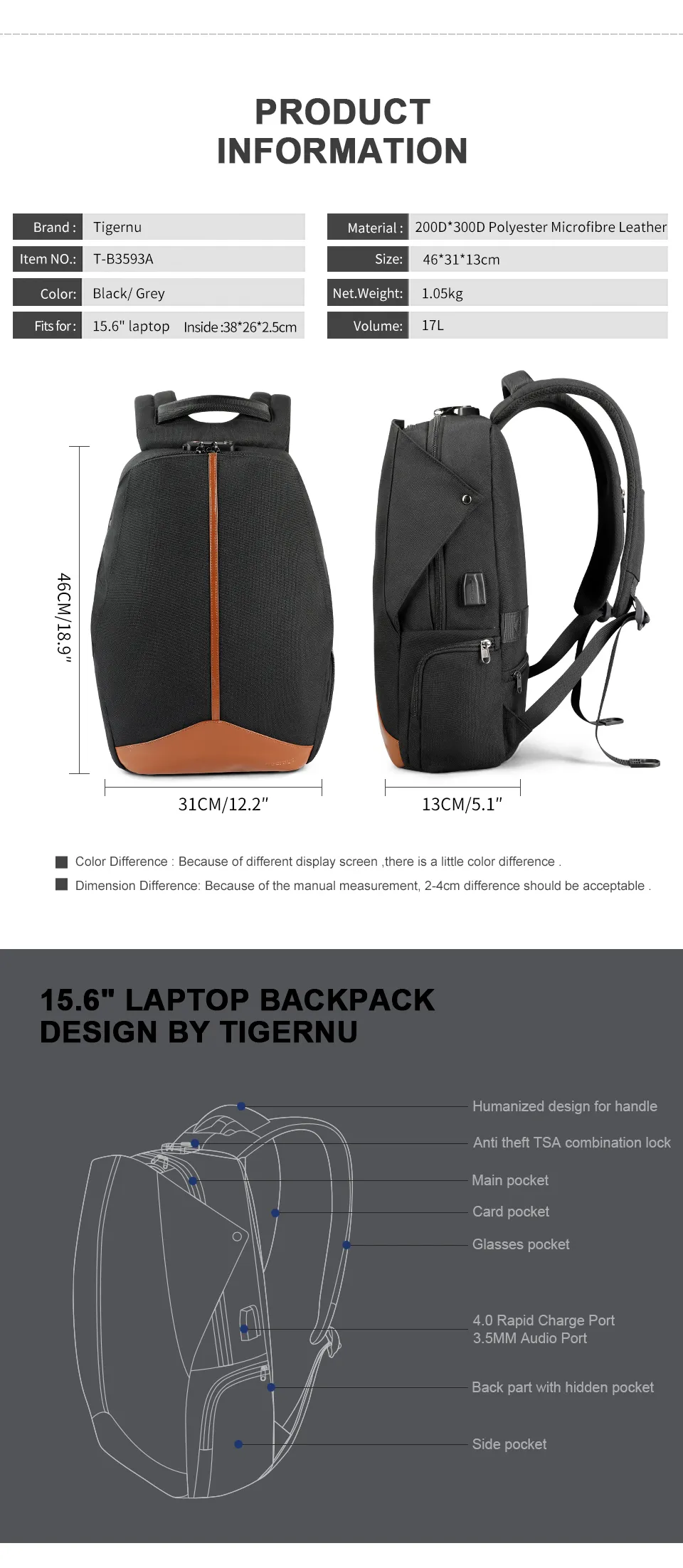 4.Nylon school Backpack