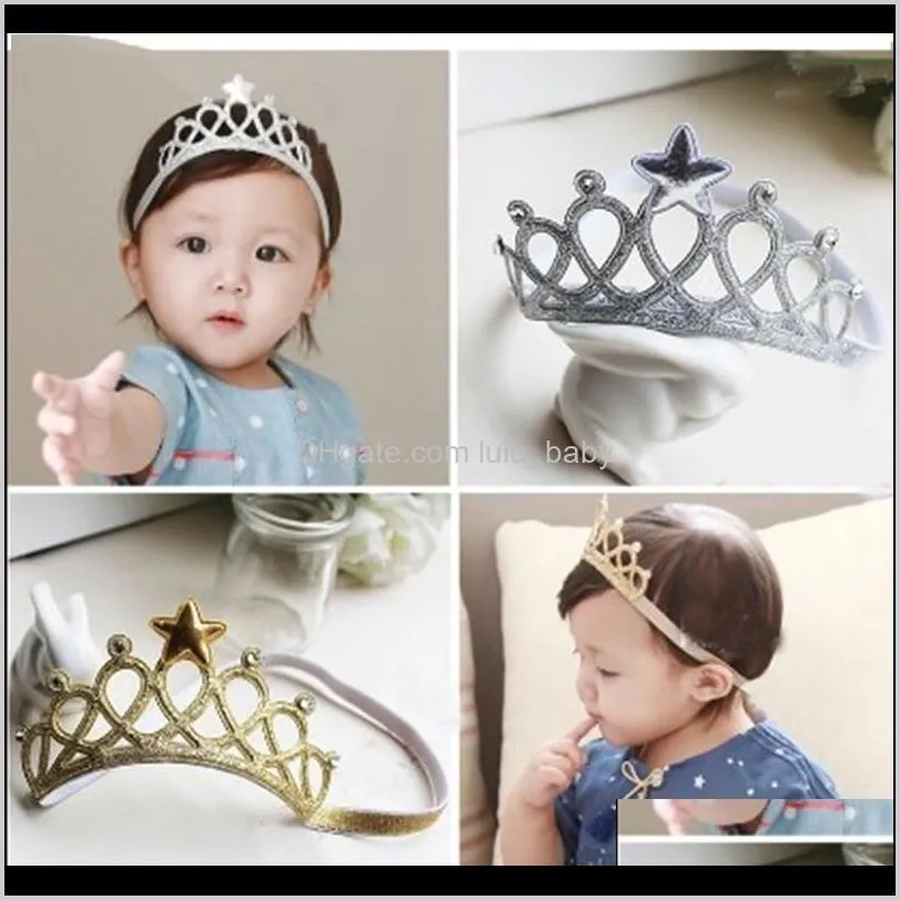 new arrival glittering crown headband girls hair band head wrape hair accessories princess tiara headband kids headwear