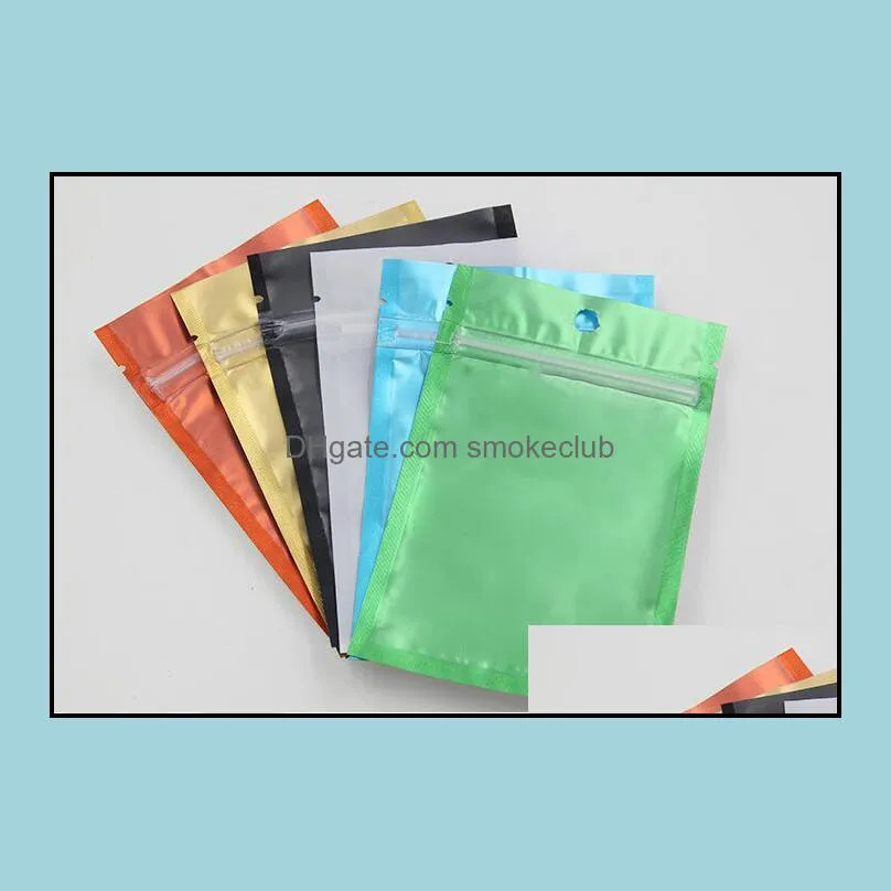 2018 new colored Aluminum Foil bag zipper pouch Clear Front with colored Back plastic packing bag gold blue black