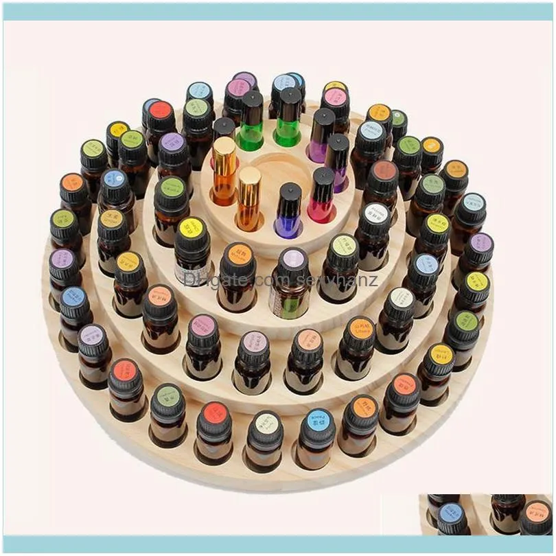 Rotating Essential Oils Storage Rack, Round Oil Display Holder Stand Organizer, Rack Jewelry Pouches, Bags