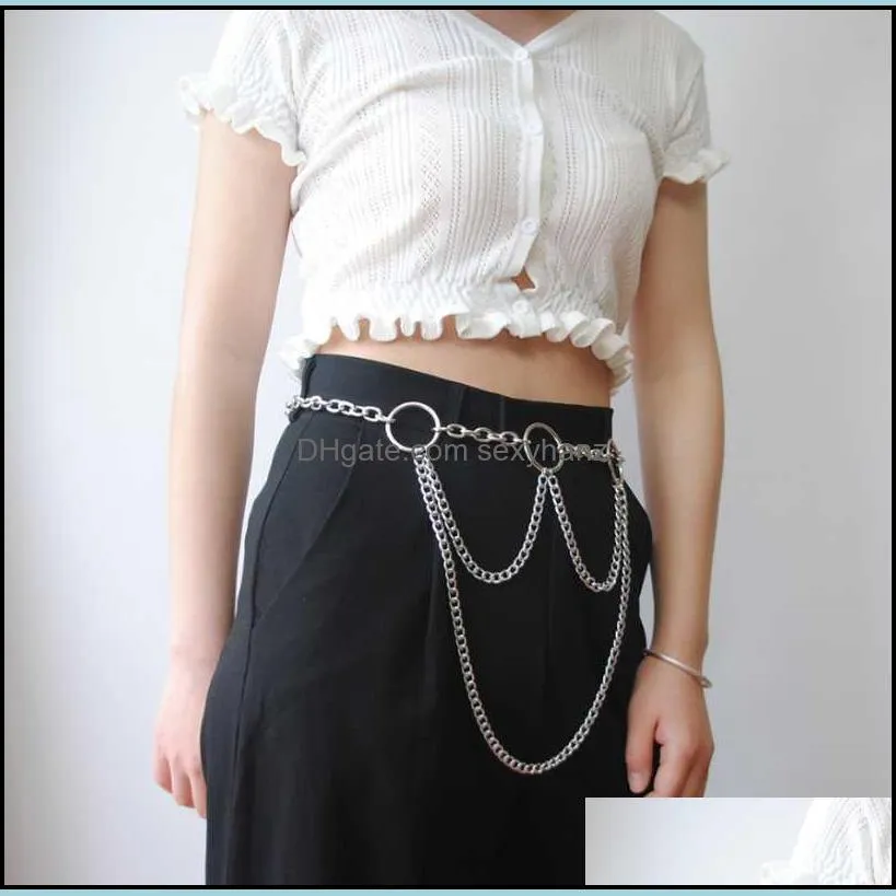 Other Fashion Vintage Metal Padlock Chain Punk Body Goth Women Waist Festival Girls Rave Babe Jewelry