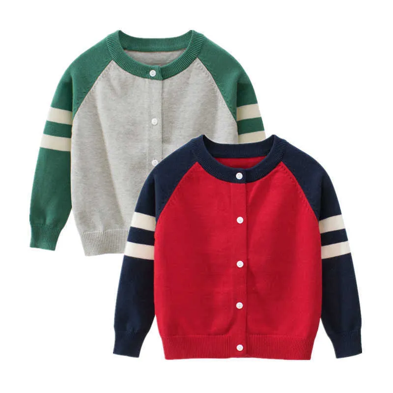 Весенний вязаный кардиган свитер детская детская одежда мальчики девушки полосатые свитеры детские носить мальчик девушка одежда зима Y1024