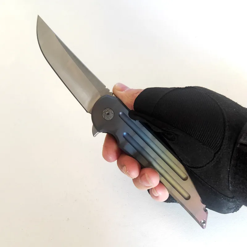 Begränsad anpassningsversion Kwaiback Folding Kniv S35VN Blad Personlig Titanhandtag Utomhusknivar Camping Jaktficka EDC Tools Tactical Knifes