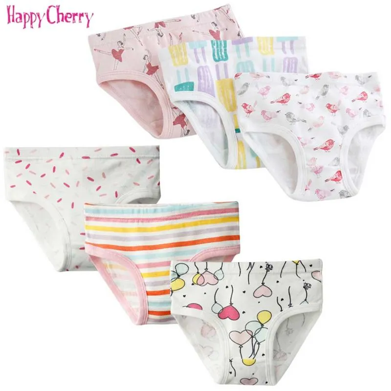 Panties 6Pcs/Lot Cotton Baby Girls Teenage Underwear Children Short Briefs  For Infant Kids Cute Underpants 2T-7T