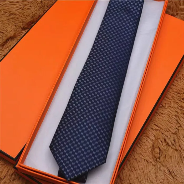 Cravate en soie teintée en fil de haute qualité marque cravate d'affaires pour hommes rayé cravates cadeau box249A