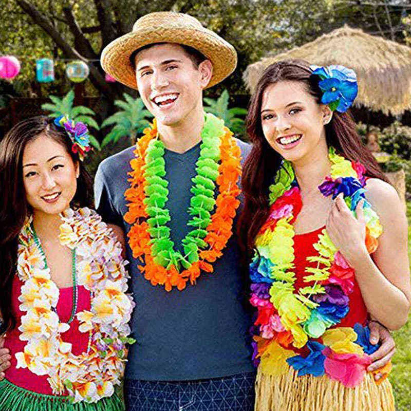 Aviski 32 Pièces Leis Hawaïens Décorations De Fête, Collier De Fleurs Hawaïennes Fleurs