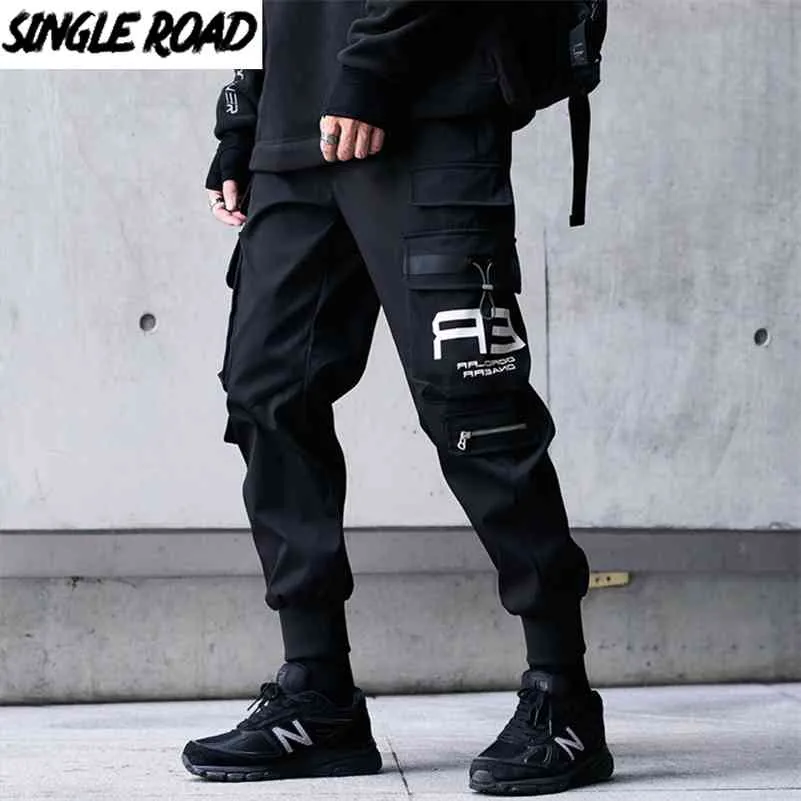 Single Road Mens Cargo Pants Men Fashion Techwear Joggers Male Hip Hop Japanese Streetwear Trousers Jogging Pants For Men 210709