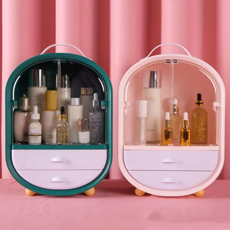 Boîtes de rangement bacs grande capacité boîte cosmétique étanche à la poussière salle de bain bureau beauté maquillage organisateur soins de la peau tiroir