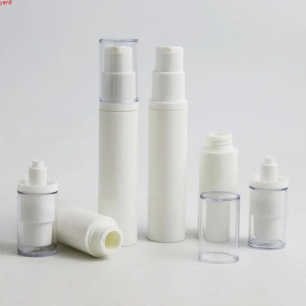 30 x 5 ml 10 ml Lozioni di plastica bianche vuote ricaricabili portatili di alta qualità Pompa Bottiglie senz'aria Contenitori per imballaggio cosmeticoalta quantità