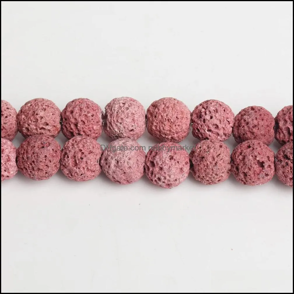 Multi Color Lava Beads 8mm Natural Stone Volcanic Rock Round Loose Beads DIY Jewelry Bracelet Making Volcano Stone Bead