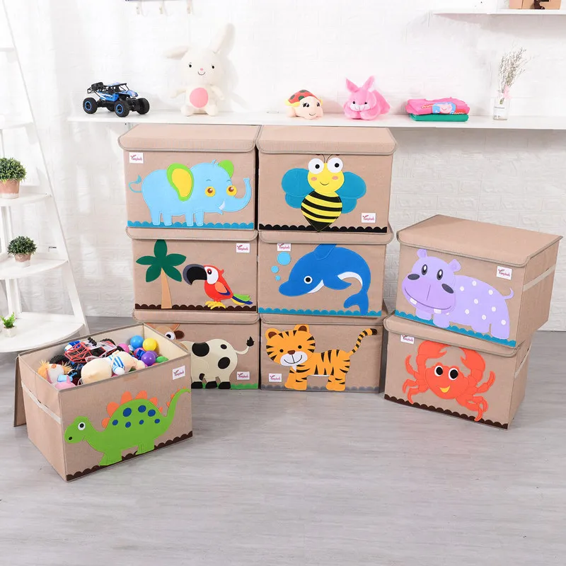 Folding Clothes Storage Box with Cover Children