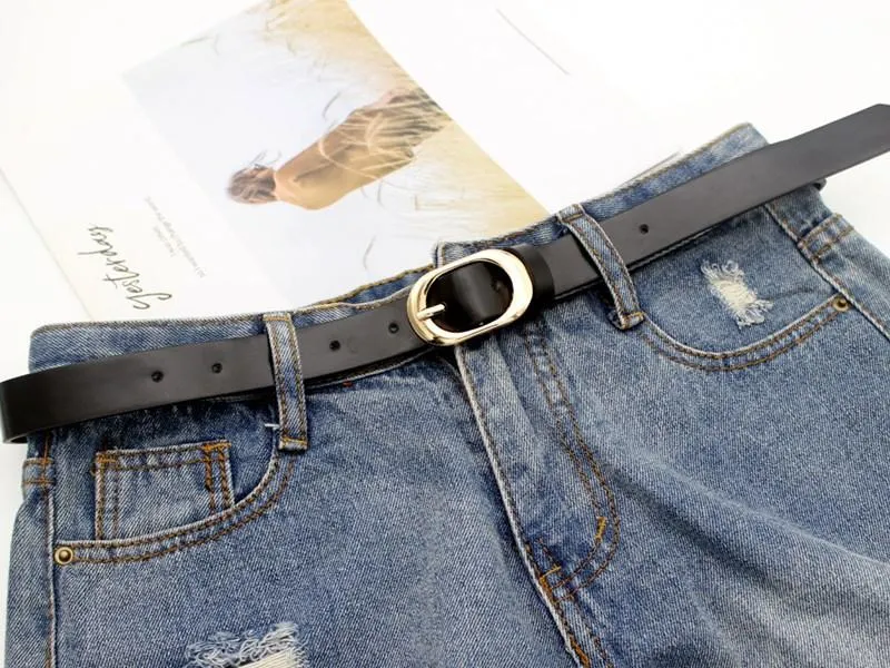 Cinture Donna 2021 Cinturino da donna Primavera Estate Autunno Moda Ellipse Cintura per jeans con fibbia dorata