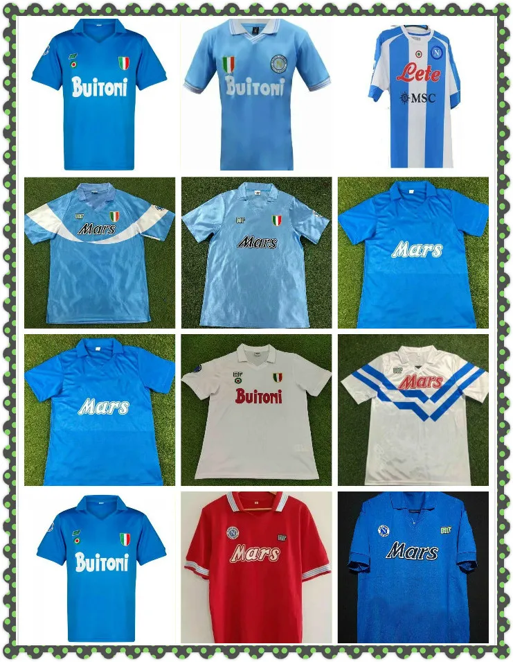 87 88 Retro napoli soccer jersey classic shirts Maradona 1987 1988 Napoles jerseys Giordan MAGICA 1926 football shirt