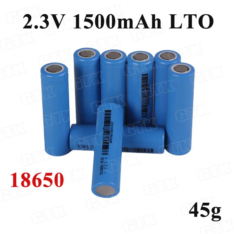 100pcs 18650 충전식 티타 네이트 배터리 2.3V 1500mAh 리튬 LTO 배터리 모델 비행기 의료 기계 전동 공구