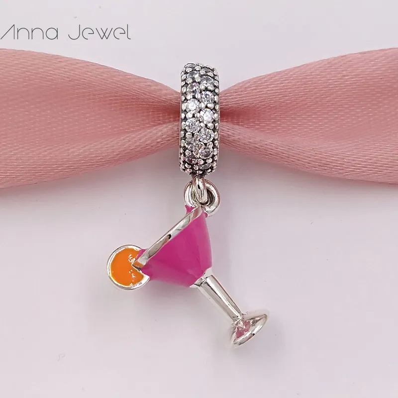 Charms do tworzenia biżuterii Kit owocowy Koktajl estetyczny Pandora 925 Srebrny Zroszony Bransoletki Kobiety Mężczyźni Bransoletka Koraliki Wisiorek Naszyjnik Urodziny Prezent 792153ENMX